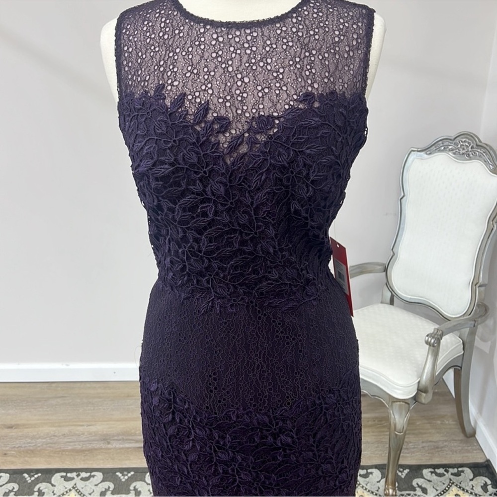 Monique Lhuillier Deep Purple Lace Dress. Size 12